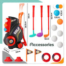 HYAKIDS Golf Set for Kids, Outdoor Garden Games Toy Golf Clubs Suitcase with 6 Balls, 3 Golf Clubs, 2 Practice Holes, Indoor Sports Toys for Toddlers Boys Girls