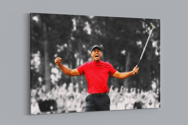 Tiger Woods American Golfer 2019 Masters Champion Gallery Framed Canvas Art Picture Print