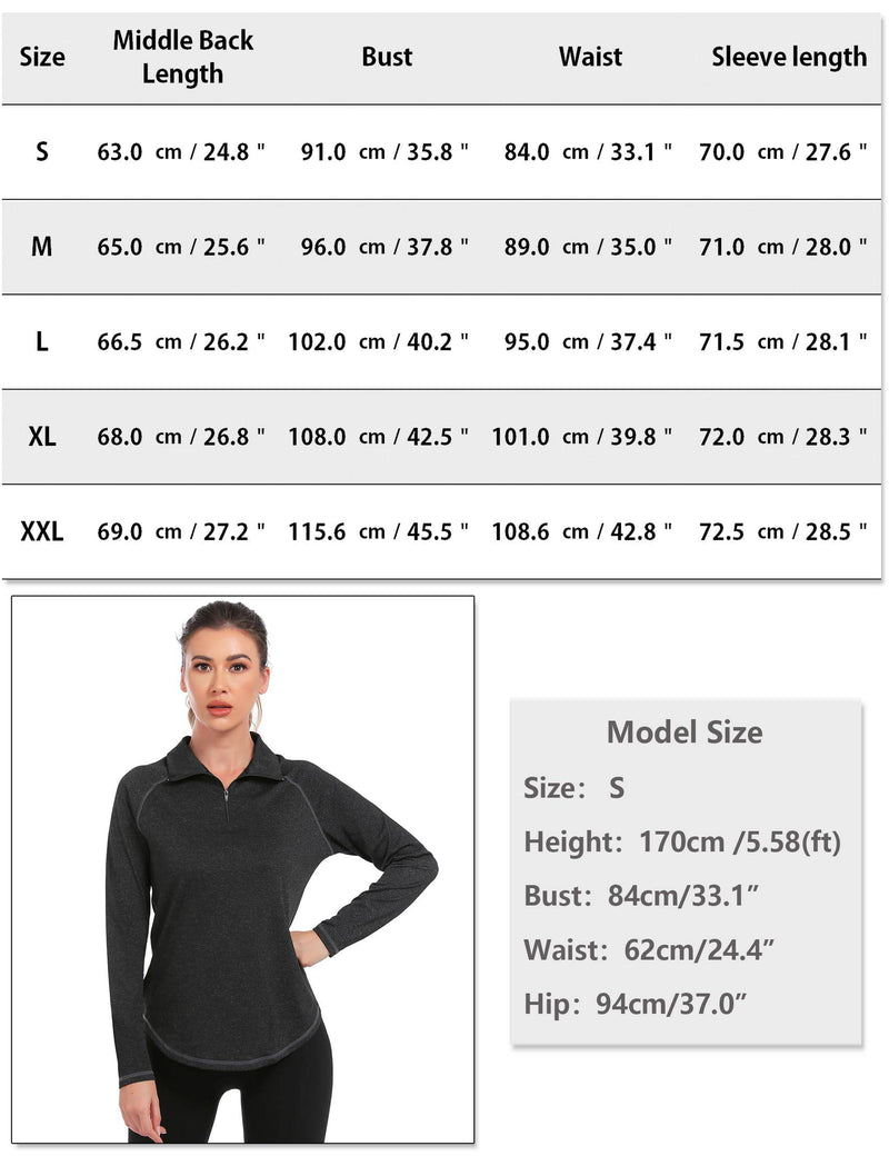 iClosam Womens Long Sleeve Tops 1/4 Zip Polo Shirts UPF 50+ Running T-Shirt Quick Dry Gym Sports Workout Cycling Golf Tops