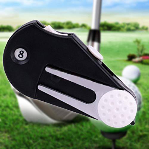 IKAAR Golf Divot Tool Foldable Golf Divot Repair Tool Multi-Function Portable Golf Repair Tool Golf Accessories for Men Black