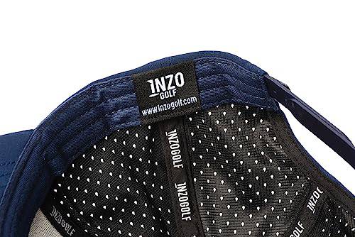 INZO Golf Birdie Blitz Golf Cap Hat with Laser Perforated Side & Rear Breathable Mesh Panels (Navy)