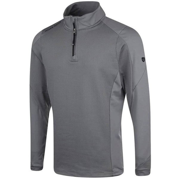 Island GREEN Mens Geometric Print Moisture Wicking Top Layer 1/4 Zip Stretch Golf Sweater Grey