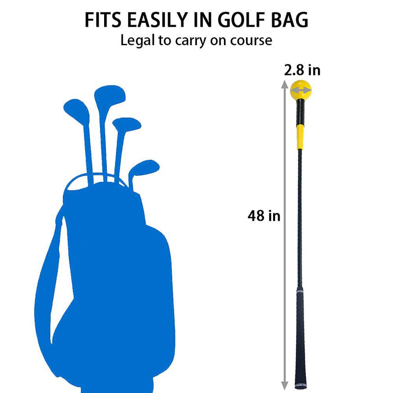 JARAGAR Golf Swing Trainer, Power Flex Golf Swing Training Aid for Improved Tempo Rhythm Balance and Strength, 48 Inches Yellow Golf Training Aids Warm-Up Stick Indoor Practice Accessories