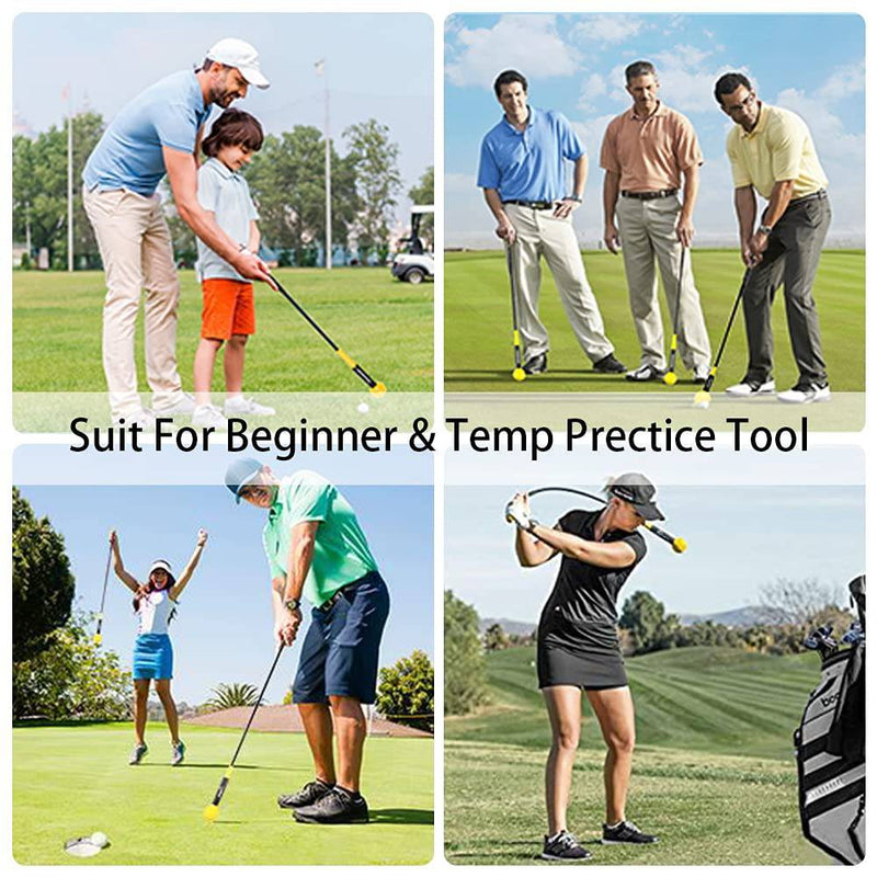 JARAGAR Golf Swing Trainer, Power Flex Golf Swing Training Aid for Improved Tempo Rhythm Balance and Strength, 48 Inches Yellow Golf Training Aids Warm-Up Stick Indoor Practice Accessories