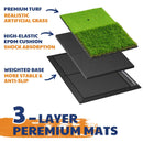 JAYA Golf Hitting Mat with Ball Tray, Heavy Rubber Base, Fairway & Rough Turf Golf Training Mat, Golf Tees and Rubber Tee Holder Included, Portable Golf Practice Mat for Indoor and Outdoor