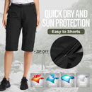 Jessie Kidden Walking Trousers Women Cargo Pants Waterproof Summer Lightweight Quick Dry Convertible Stretch Outdoor Casual UPF 50 Zip Off Capri, Black