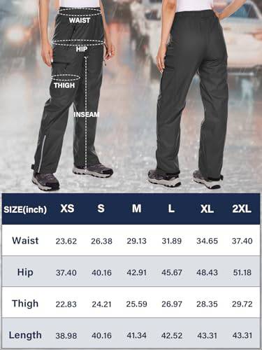 Jessie Kidden Women's Rain Trousers Waterproof Hiking Trousers Windproof Lightweight Over Pants Outdoor for Golf Fishing Cycling