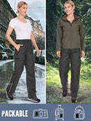 Jessie Kidden Women's Rain Trousers Waterproof Hiking Trousers Windproof Lightweight Over Pants Outdoor for Golf, Black