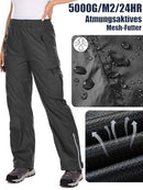 Jessie Kidden Women's Rain Trousers Waterproof Hiking Trousers Windproof Lightweight Over Pants Outdoor for Golf, Black