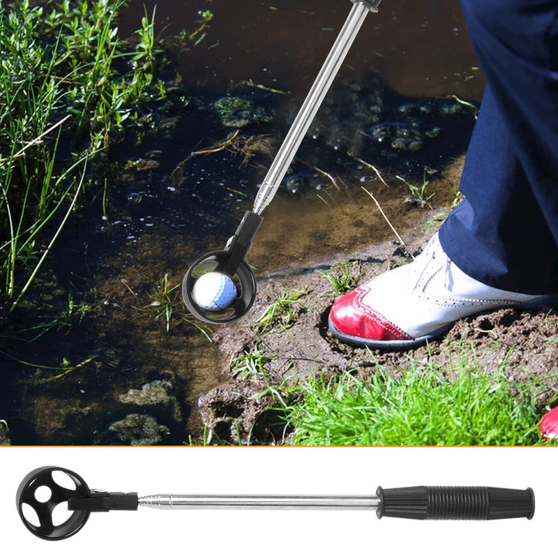 Jetisva Golf Ball Retriever Telescopic 7ft Stainless Steel Golf Ball Collector with Automatic Locking Scoop and Putter Grabber Golf Ball Finder Portable Golf Ball Picker Upper