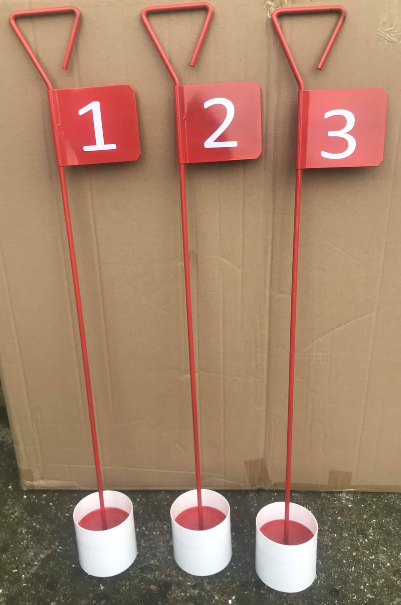 JL Golf Numbered Metal Professional Putting Green Flag and Hole Cup 90cm Choose numbering (1-3)