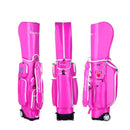 JUNZ Golf Trolley Bag with Wheels,Golf Cart Bag for Women,Lightweight Golf Club Carrying Bag,5-Way Divider,Pink