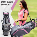 Golf Stand Bag - Premium Everyday Women's Golf Stand Bag for Women and Ladies, 14-Way Top Dividers, Ultra Lightweight, Easy for Carrying, Durable Water Resistant Womens Golf Bag (Pink/Grey)