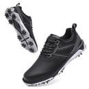 KESCOO Golf Shoes for Men Spiked Golf Training Sneakers, Black