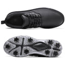 KESCOO Waterproof Golf Shoes Men Professional Spiked Golf Footwear Lightweight Outdoor Comfortable Golf Training Sneakers, Black