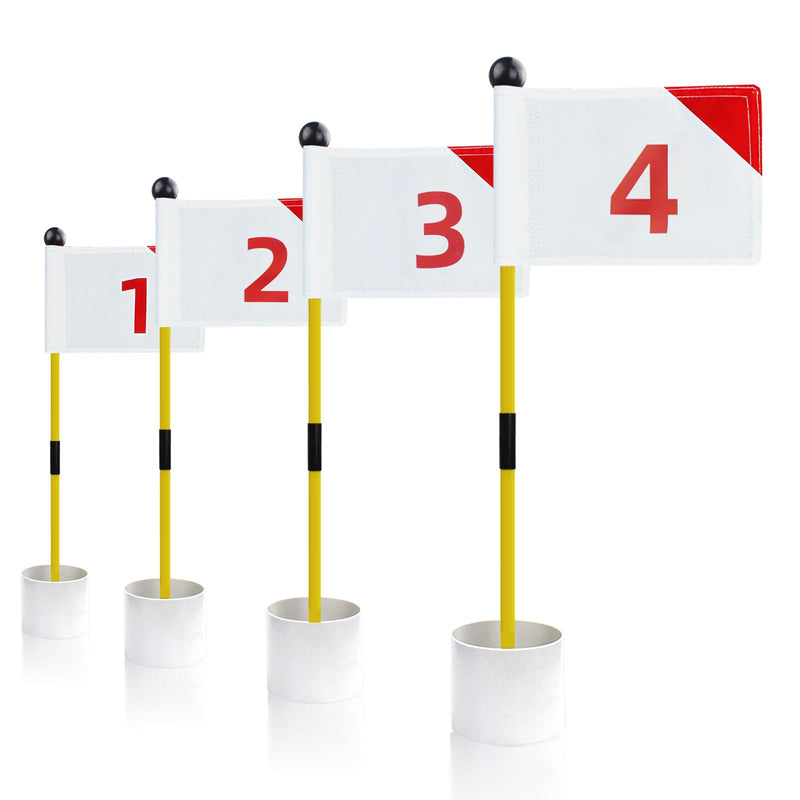 KOFULL Putting Green Flags, Golf Flagstick, 3ft Golf Flag Hole Cup Set, Dual-Layer 420D Nylon, Double Sided Number Printing, Portable 2-Section Design, Gifts for Golfer
