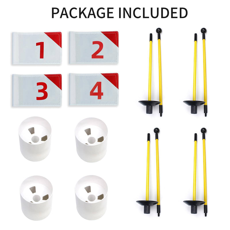 KOFULL Putting Green Flags, Golf Flagstick, 3ft Golf Flag Hole Cup Set, Dual-Layer 420D Nylon, Double Sided Number Printing, Portable 2-Section Design, Gifts for Golfer