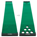 KOFULL Putting Mat Indoor Golf Putting Mat Putting Green Mat Indoor Outdoor (Free 2 golf putters+ 6 golf balls) Pong Mat Golf Practice MatGreen Mat,327 * 50CM