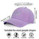 Kordear Womens Baseball Cap - Butterfly Pattern Ladies Baseball Cap Adjustable 100% Cotton Peak Cap Golf Hat Outdoor Caps for Women UK Purple