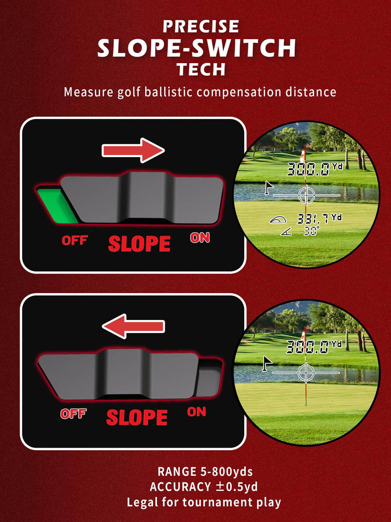 L8star Golf Rangefinder with Slope Switch, Slope Laser Golf Range Finders-Slope Compensation, Flag Lock with Pulse Vibration, 800 Yards High Precision Golf Gifts Accessories for Men, PF9 Pro