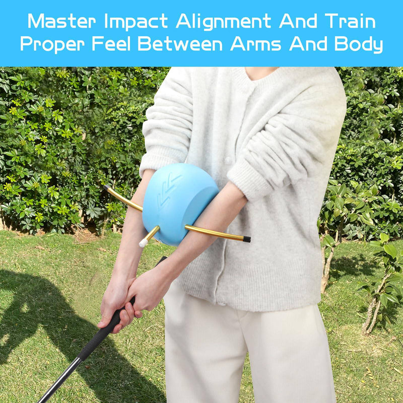 LANGZIHT Golf Swing Training Aid - Golf Training Ball - Unique Alignment Rod Head - Helps Train Proper Swing Mechanics, Arm Structure, Sure Set, and Alignment - Smart Ball Golf Training Aid