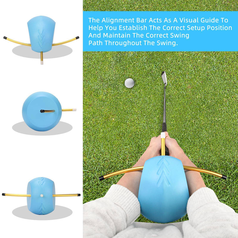 LANGZIHT Golf Swing Training Aid - Golf Training Ball - Unique Alignment Rod Head - Helps Train Proper Swing Mechanics, Arm Structure, Sure Set, and Alignment - Smart Ball Golf Training Aid