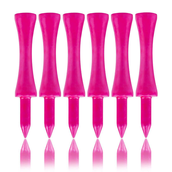 LIKOSO Bamboo Golf Tees Pink 60MM Pack of 100 Non Plastic Long Castle Golf Tees Biodegradable Sustainable