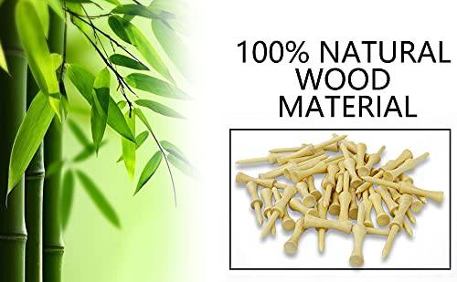 LIKOSO Bamboo Golf Tees White 51MM Pack of 100 Non Plastic Castle Golf Tees Biodegradable Sustainable