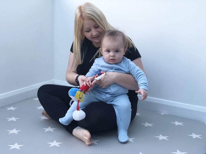 Little Sport Star Baby Golf Club and Ball | Clip-on-Toy-for-Golfers | Suitable from Birth | On the Go or at Home | Baby Gift | Squeaks, Rattles and Crunches - A Sporty Sensory Toy from The Collection