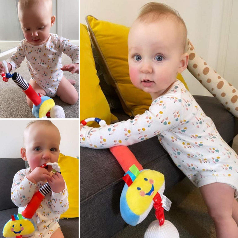 Little Sport Star Baby Golf Club and Ball | Clip-on-Toy-for-Golfers | Suitable from Birth | On the Go or at Home | Baby Gift | Squeaks, Rattles and Crunches - A Sporty Sensory Toy from The Collection