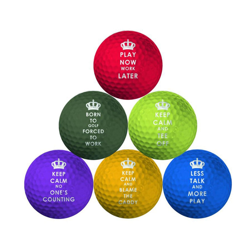 Longridge Keep Calm Novelty Golf Balls (Pack Of 6) - Various,