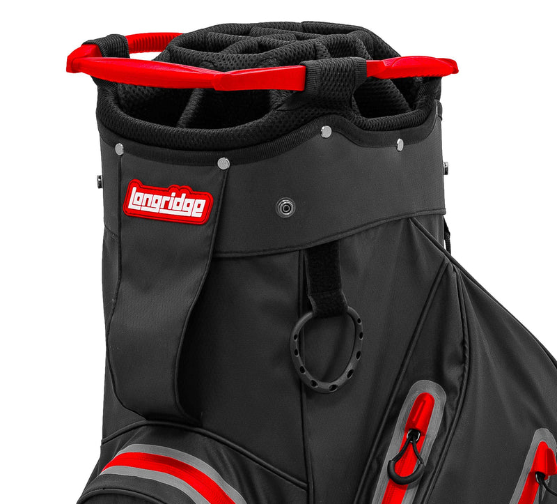 Longridge Waterproof Golf Cart Bag,Black/Red