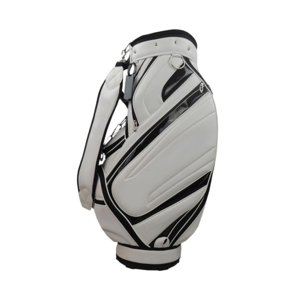 LOVIVER Golf Travel Bag Golf Club Bag PU Leather Zippered Pockets Golf Cart Bag Golf Bag for Golf Supplies Driving Range Golfer Gift, White