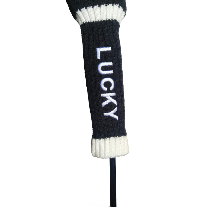 LOXASUM Driver Wood Golf Club Head Covers Knitted Embroidered Horse Shoe Lucky 460cc POM POM Original Golfer Gift Women Men