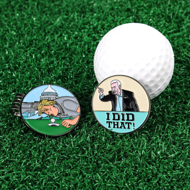 2pcs Golf Hat Clip with Magnetic Ball Marker, Golf Ball Marker Magnet Funny Golf Hat Clip Ball Marker Golf Ball Marker Holder for Men Women Golf Lovers Father's Day Birthday