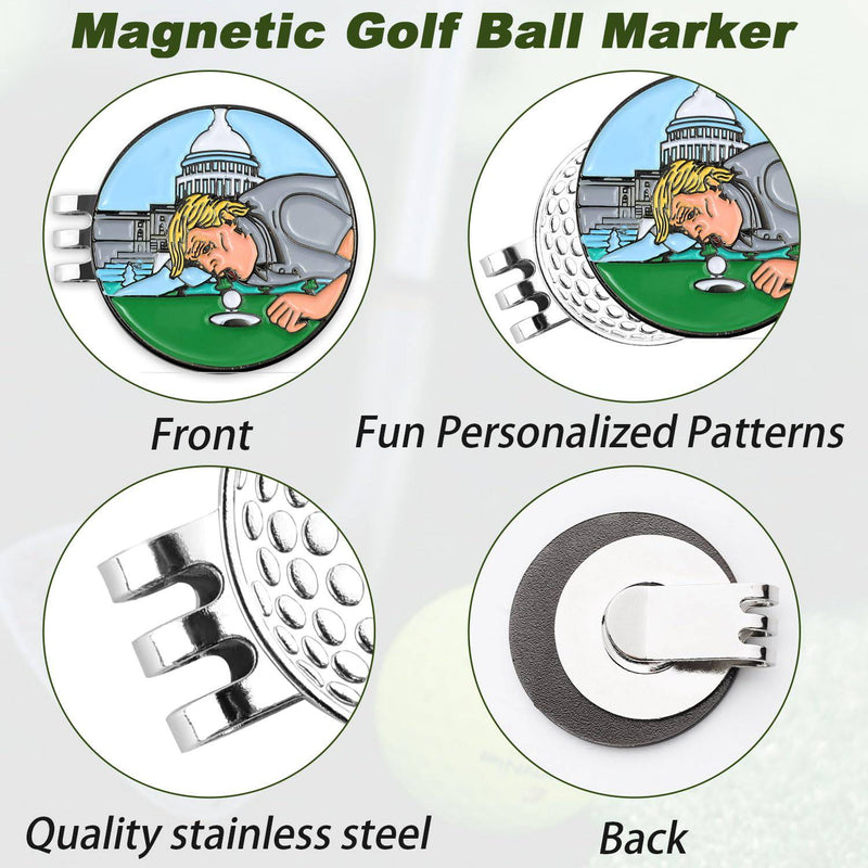 2pcs Golf Hat Clip with Magnetic Ball Marker, Golf Ball Marker Magnet Funny Golf Hat Clip Ball Marker Golf Ball Marker Holder for Men Women Golf Lovers Father's Day Birthday