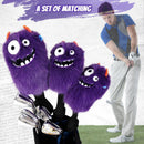 LZFAN Golf Club Covers for Woods and Drivers Funny Driver Headcover Animal Golf Club Head Covers Golf Gifts for Men Women Plush (Monsters for Driver)