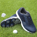LZQpearl Men’s Four-Season Waterproof Golf Shoes – Blue - Spiked
