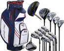 MacGregor VIP Men’s Graphite Golf Set with Cart Bag – Navy/Red