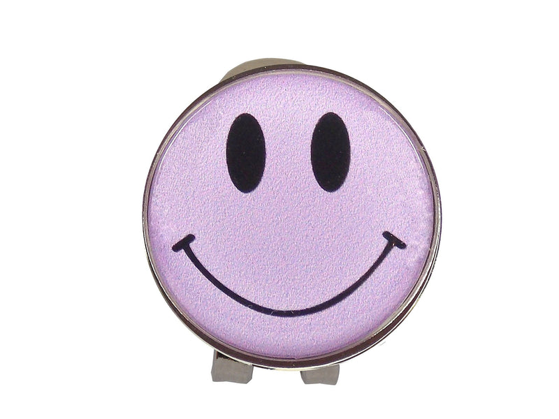 Mercia Golf Magnetic Hat Clip With Smiley Face Ball Markers (Lilac)