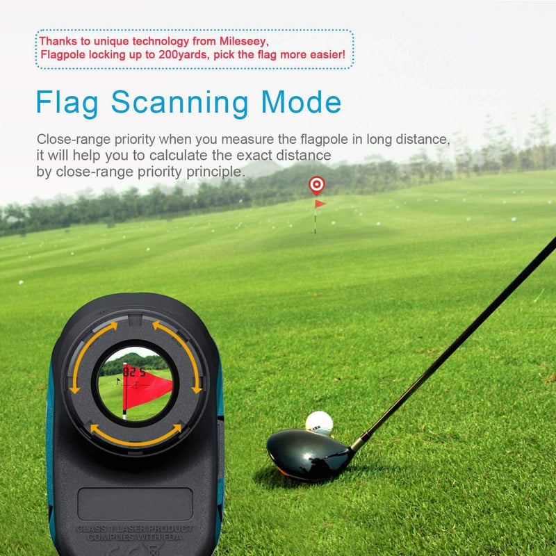 Mileseey Professional Precision 660Yards Golf Range Finder with Slope Compensation,±0.55yard Accuracy,Flag Pin Lock,6X Magnification,Scan Measurement