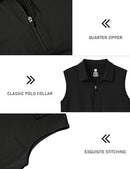 MoFiz Women's Golf Sleeveless Polo Shirts Lady-fit Moisture Wicking Tennis Sports Shirts Tops Black