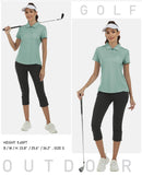 MoFiz Women's Golf Tennis Polo Shirts Cotton Breathable Casual Sports Work-wear Polo T-Shirt with 1/4 Zipper Green