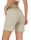 MoFiz Women's Hiking Cargo Shorts Lightweight Summer Casual Shorts Quick Dry Golf Athletic Shorts with Zip Pockets Khaki