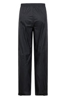 Mountain Warehouse Pakka Womens Waterproof Over Trousers - Packaway Bag, Breathable Rain Pants, Hook & Loop Ankle Opening Ladies Rainwear, Black
