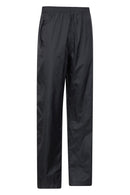 Mountain Warehouse Pakka Womens Waterproof Over Trousers - Packaway Bag, Breathable Rain Pants, Hook & Loop Ankle Opening Ladies Rainwear, Black