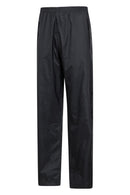 Mountain Warehouse Pakka Womens Waterproof Over Trousers - Packaway Bag, Breathable Rain Pants, Hook & Loop Ankle Opening Ladies Rainwear, Black