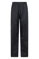 Mountain Warehouse Pakka Womens Waterproof Over Trousers - Packaway Bag, Breathable Rain Pants, Hook & Loop Ankle Opening Ladies Rainwear, Black