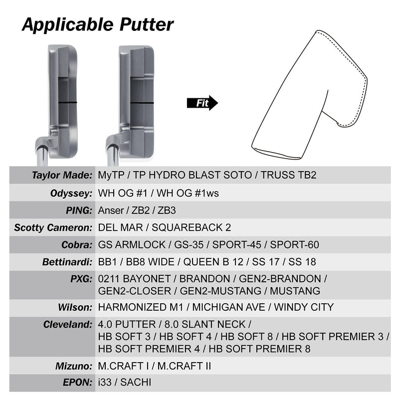 mytag Golf Blade Putter Head Covers for 2020 Scotty Cameron Special Select Newport Squareback Fastback Putters (Strong Magnetic)