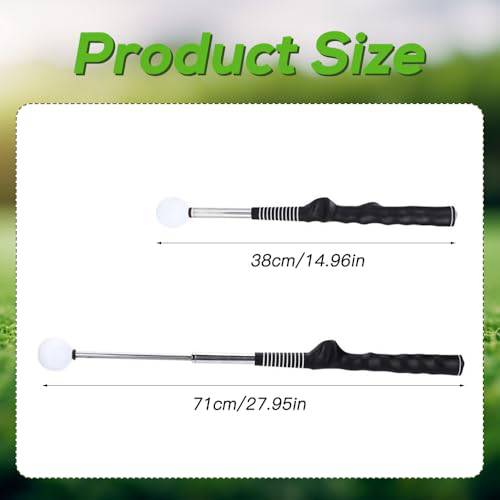 NAVESO Retractable Golf Training Aid, Golf Training Aids, Golf Grip Training Aid, Golf Swing Training Aid, Golf Alignment Sticks, Golf Swing Trainer for Tempo Grip Strength Practice Stick